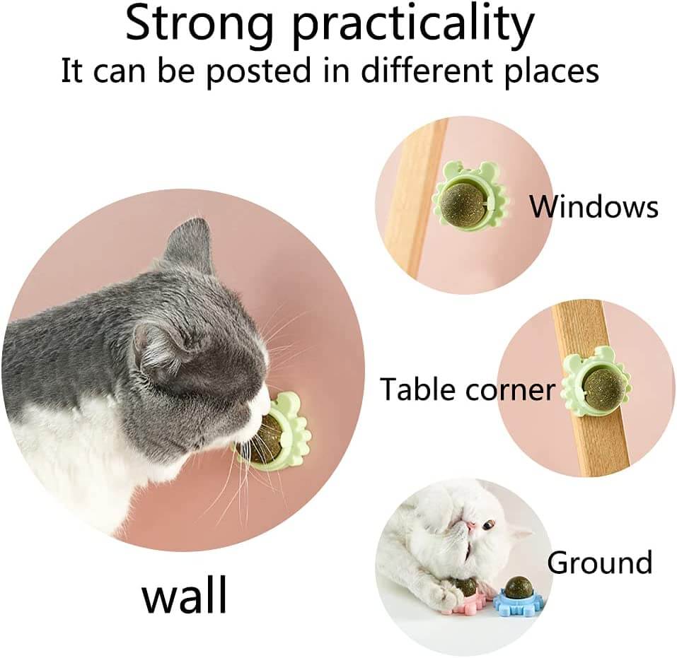 360 Angle Rotated Catnip Ball  Molar Teeth Licking for Cat Toy.